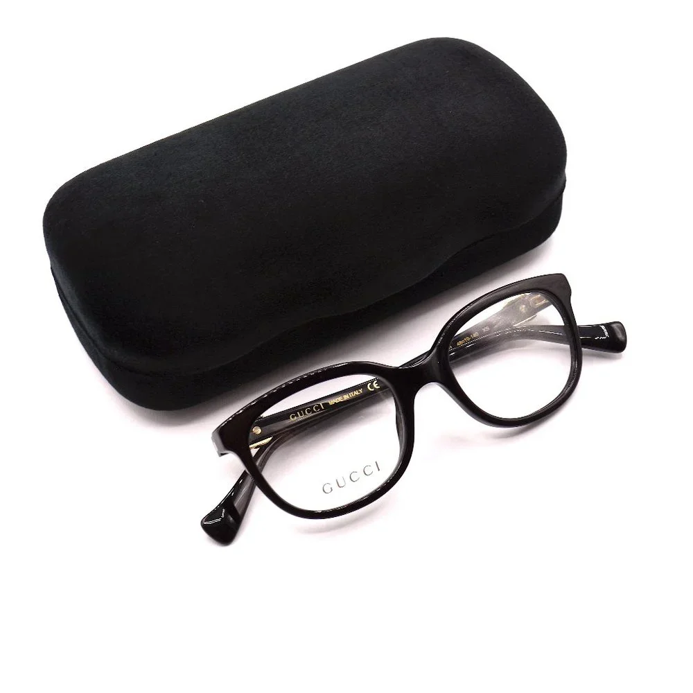 NEW GUCCI GG1075O 001 BLACK AUTHENTIC EYEGLASSES FRAME RX 48-19 - Picture 11 of 12